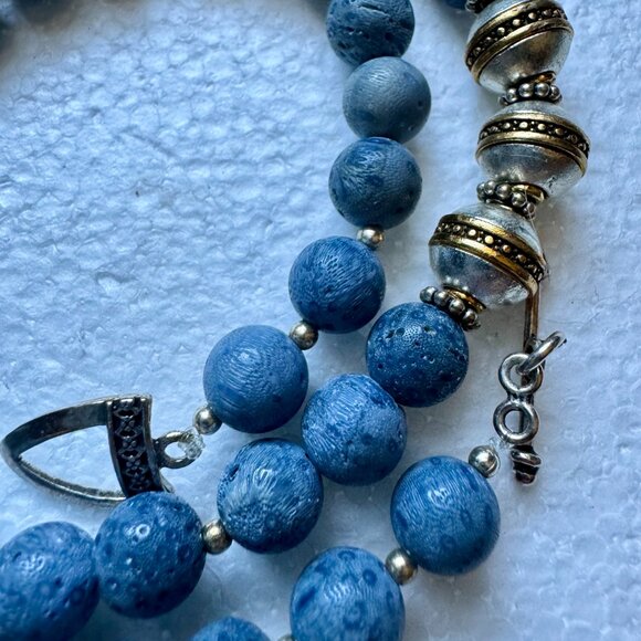 Unique One of a Kind Blue Sponge Coral Necklace Only You will have - Picture 8 of 11